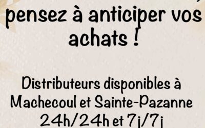 Mardi 11 novembre – nos distributeurs restent à votre disposition !