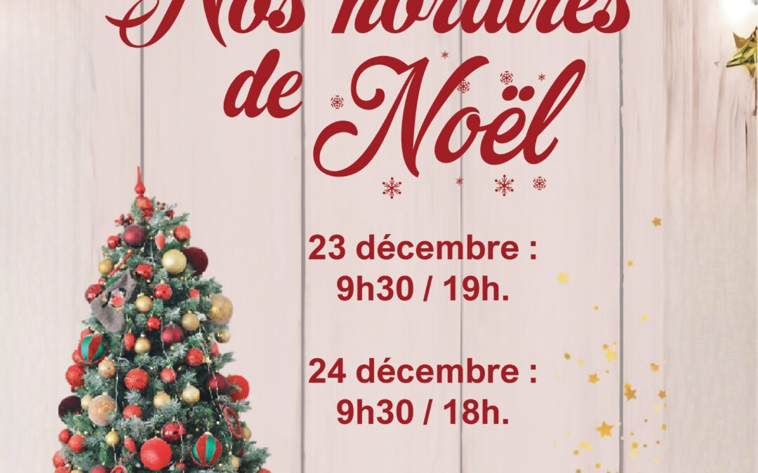 Horaires de Noël